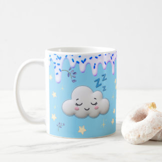 Sweet Dreams Cute Sleeping Cloud and Blueberry Mug Kaffeetasse