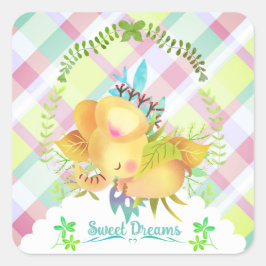 Sweet Dreams Elephant Baby Quadratischer Aufkleber