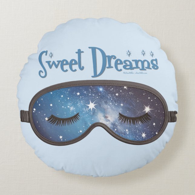 Sweet Dreams Face Mask Rundes Kissen (Vorderseite)