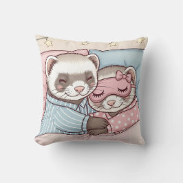 Sweet Dreams Ferret Couple Cute Pajamas  Kissen