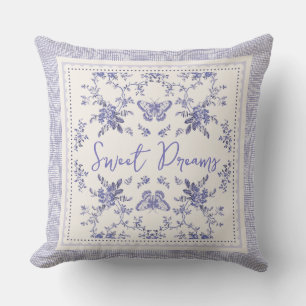 Sweet Dreams French Toile Throw Kissen 16" x 16"