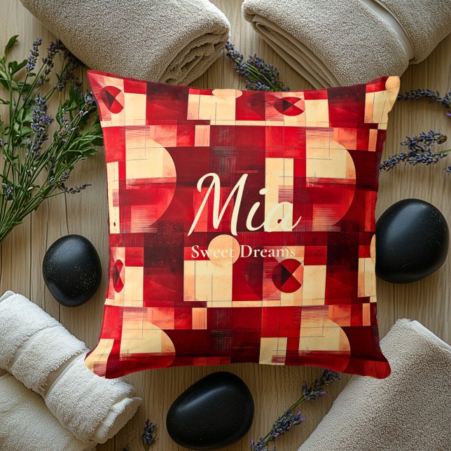 Sweet Dreams - Geometrischer Akzent von Red & Crea Kissen (Von Creator hochgeladen)
