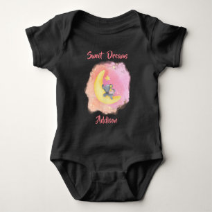 Sweet Dreams Girl Baby Elephant 2 Baby Bodysuit Strampler
