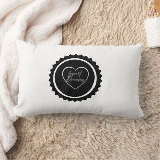 Sweet Dreams Heart Emblem Monochrome Lendenkissen