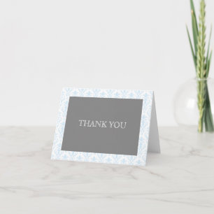 Sweet Dreams in Blue Damask Vielen Dank Hinweis Dankeskarte