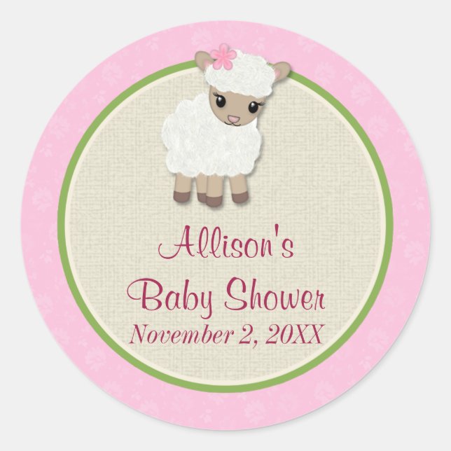 Sweet Dreams LAMB Baby Showaufkleber SDK#1 Runder Aufkleber (Vorderseite)