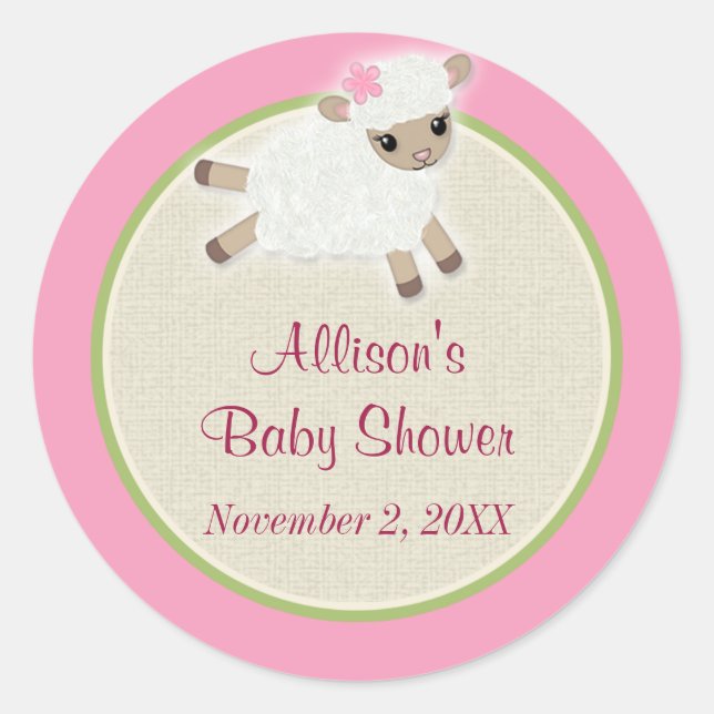 Sweet Dreams LAMB Baby Showaufkleber SDK#2 Runder Aufkleber (Vorderseite)
