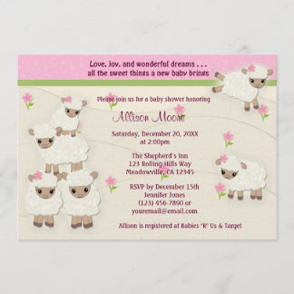 Sweet Dreams LAMB Baby Showeinladung Mädchen SDK Einladung