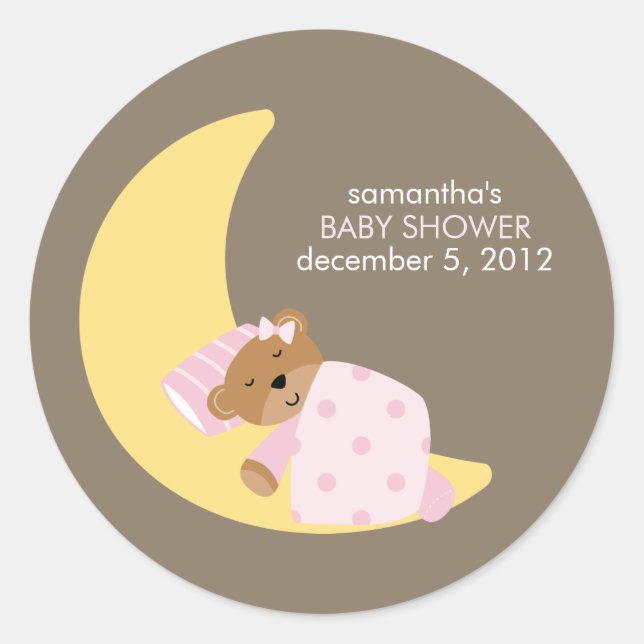 Sweet Dreams Lullaby Girl Shower Stickers (Vorderseite)