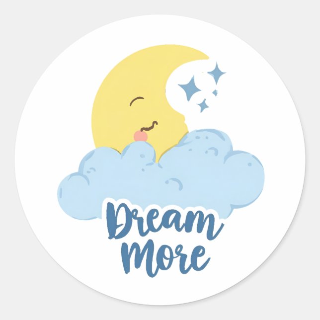 Sweet Dreams mit Fluffy Cloud Runder Aufkleber (Vorderseite)