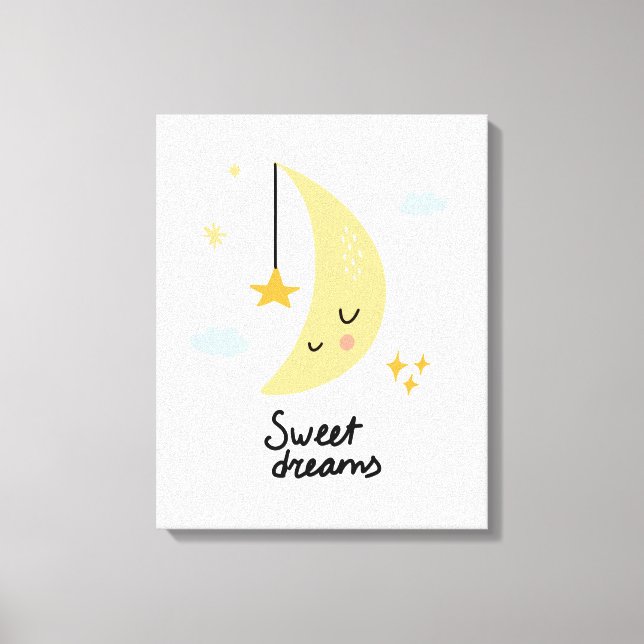 Sweet Dreams Moon & Stars Leinwanddruck (Vorderseite)