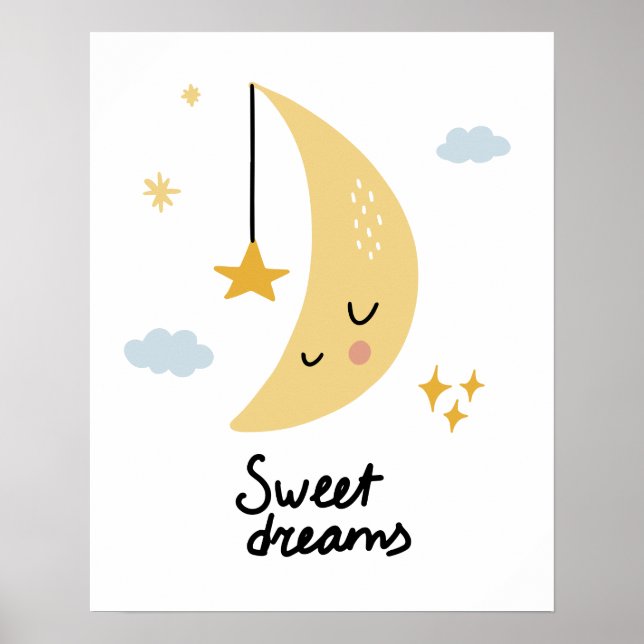 Sweet Dreams Moon & Stars Poster (Vorne)