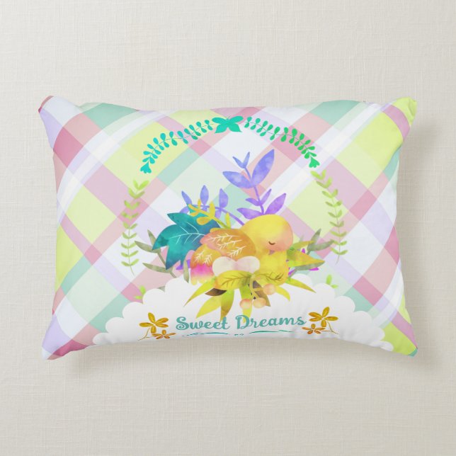 Sweet Dreams Nesting Bird Baby Dekokissen (Vorderseite)
