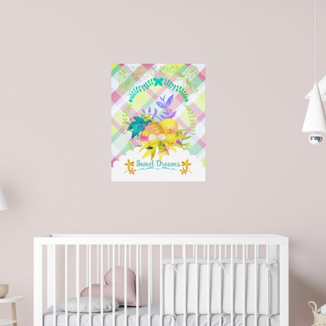 Sweet Dreams Nesting Bird. Poster (Kinderzimmer 2)