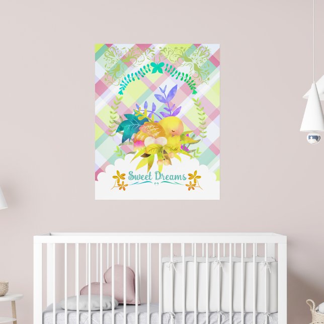 Sweet Dreams Nesting Bird. Poster (Kinderzimmer 2)