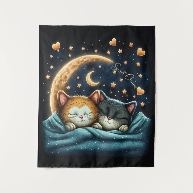 Sweet Dreams Niedlich Design Kitten Wandteppich (Vorderseite)