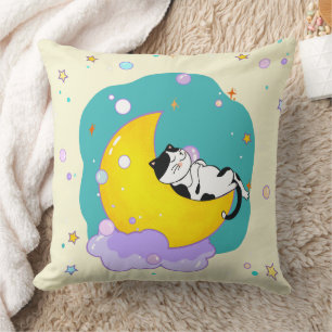 Sweet Dreams Niedlich Tuxedo Kitty Sleeping on Moo Kissen