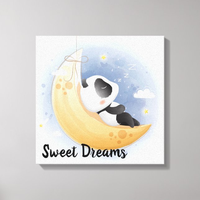 Sweet Dreams Panda Bear Canvas Print Leinwanddruck (Vorderseite)