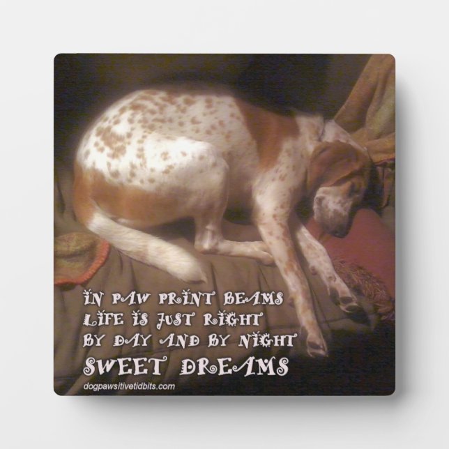Sweet Dreams Paw Prints Fotoplatte (Vorderseite)