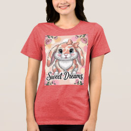 Sweet Dreams Pink Peach Bunny Camouflage Tri-Blend Shirt