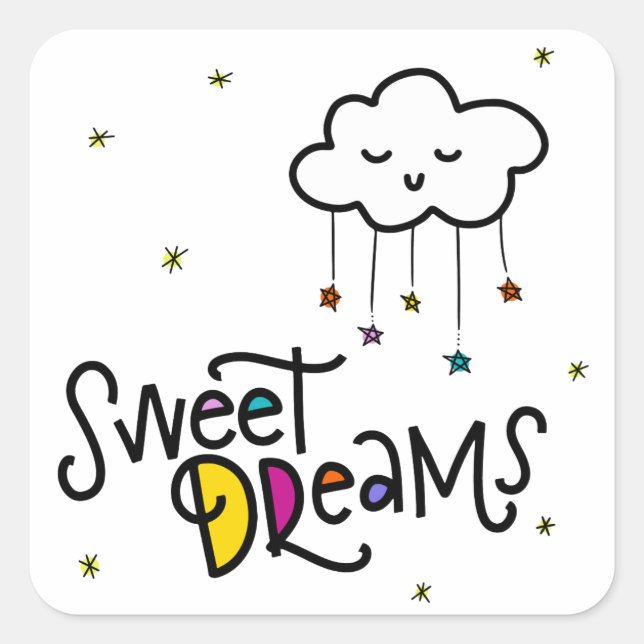 Sweet Dreams Quadratischer Aufkleber (Vorderseite)