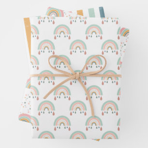 Sweet Dreams Rainbow Muster Wrapping Paper Geschenkpapier Set