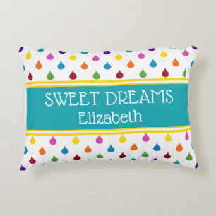 Sweet Dreams Rainbow Raindrops Personalisiert Dekokissen