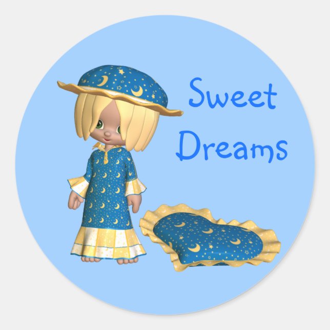 Sweet Dreams Runder Aufkleber (Vorderseite)