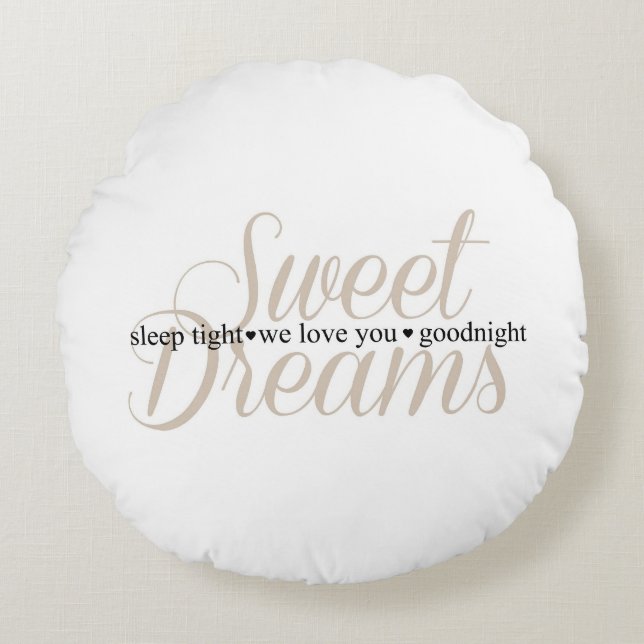 Sweet Dreams Sleep Tight Nursery Cote Coussin (Devant)