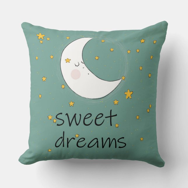 Sweet Dreams Sleeping Moon Kissen (Vorderseite)