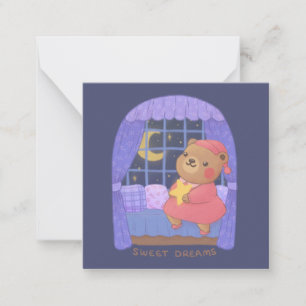 Sweet Dreams: Teddy Bären Illustration Mitteilungskarte