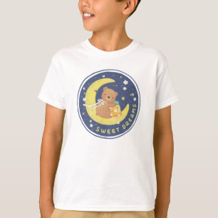 Sweet Dreams: Teddy Bear & Honey Illustration T-Shirt