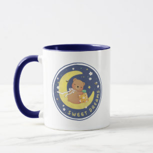 Sweet Dreams: Teddy Bear & Honey Illustration Tasse