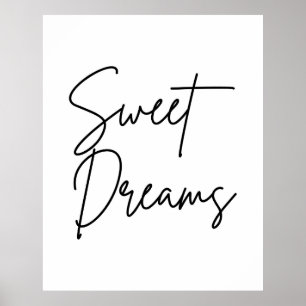 Sweet Dreams Typografy Art Print Poster