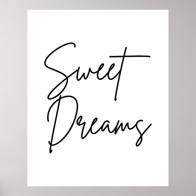 Sweet Dreams Typografy Art Print Poster (Vorne)