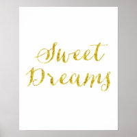 Sweet Dreams Zitat Gold Imitate Glitzer Metallic