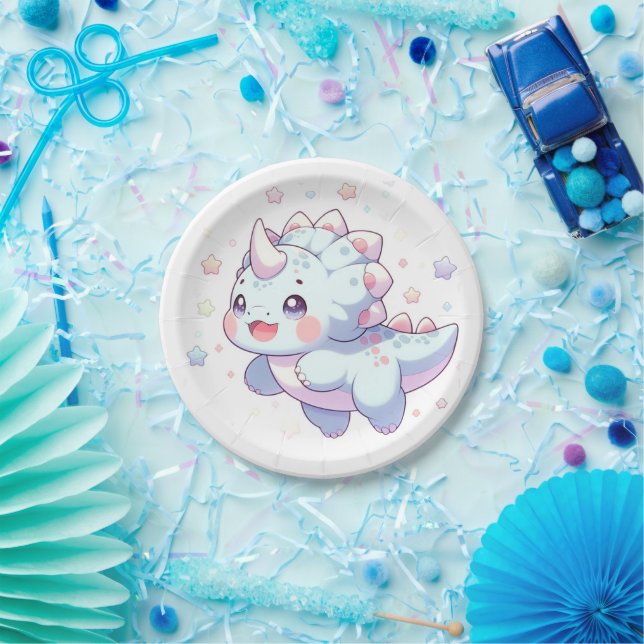 Sweet Dreamy Dinosaur Baby Dusche Pappteller (Party)