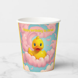 Sweet Duckling on Pink Clouds Hot Drinks Cups Pappbecher