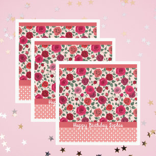 Sweet Dusty Pink Roses Personalisiert Napkins Serviette