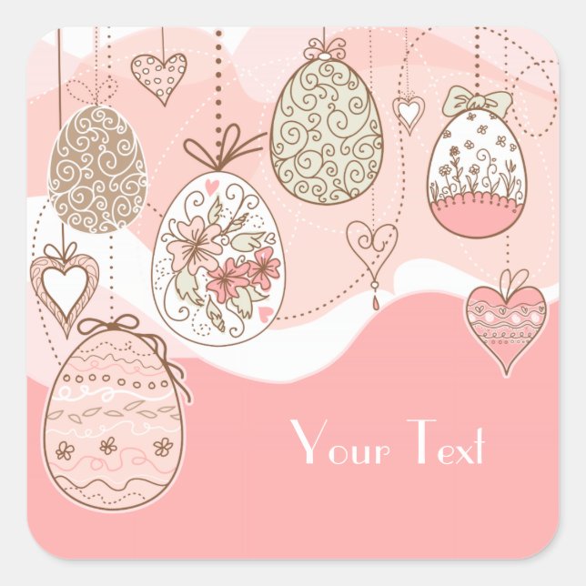 Sweet Elegance Easter Quadratischer Aufkleber (Vorderseite)