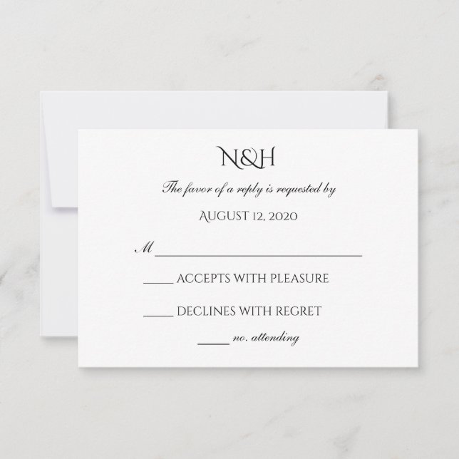 Sweet Elegance RSVP Card Karte (Vorderseite)