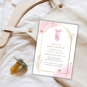 Sweet Elegant Arch Ballerina Baby Shower Einladung