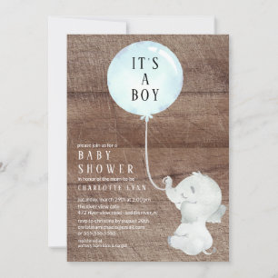 Sweet Elephant Baby Boys Dusche Einladung