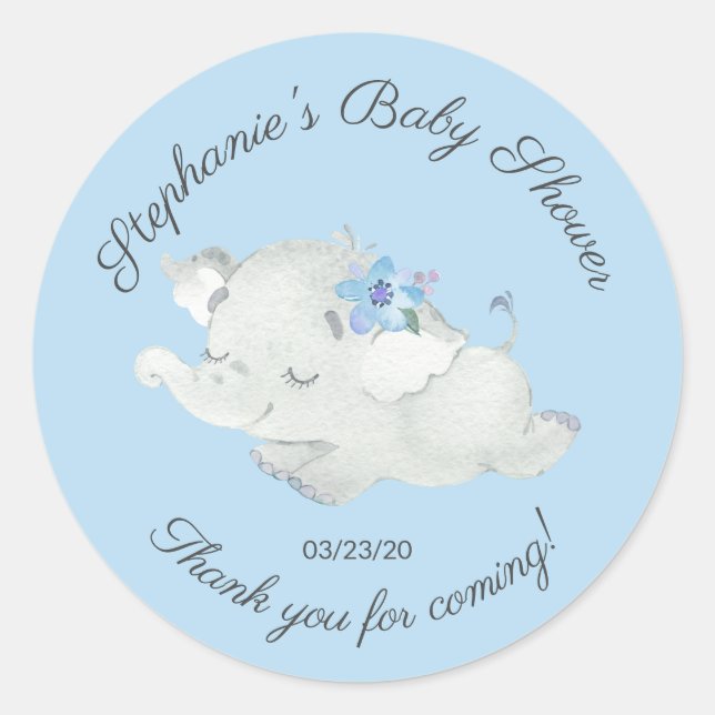 Sweet Elephant Baby Shower Fevor Sticker (Vorderseite)