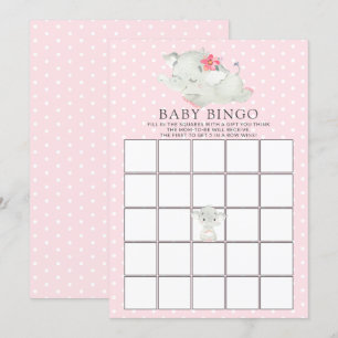 Sweet Elephant BINGO Baby Showspiel Einladung