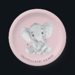 Sweet Elephant Girls Babydusche 7 Zoll Pappteller<br><div class="desc">Niedlicher Elefant für eine Mädchendusche. Ändern Sie unsere Hintergrundfarbe,  indem Sie auf Anpassen klicken und unsere Farbauswahl verwenden. Matching Artikel in unserem Shop erhältlich.</div>