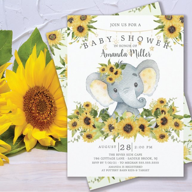 Sweet Elephant Neutral Baby Shower Einladung (Von Creator hochgeladen)