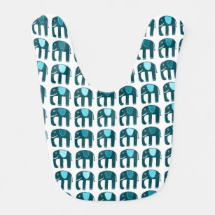 Sweet Elephants Muster Blau Babylätzchen