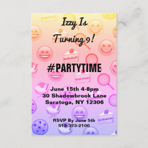 Sweet Emoji Traite Les Invitations De Fête Anniver