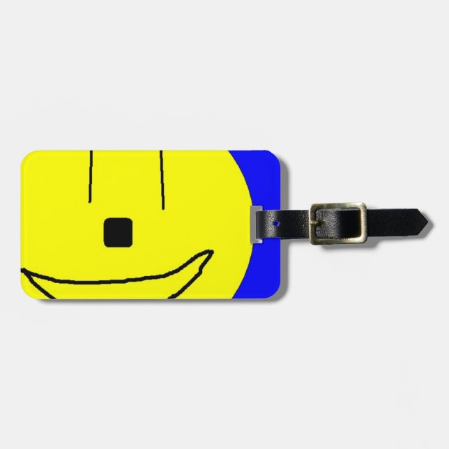 Sweet Emoji, Yellow Blue, Kunst von Kindern:) Gepäckanhänger (Vorderseite horizontal)